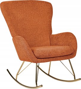 Beliani Fotel bujany Boucle Pomarańczowy ANASET 5