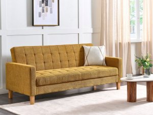 Beliani Sofa rozkładana żółta VEHKOO 2