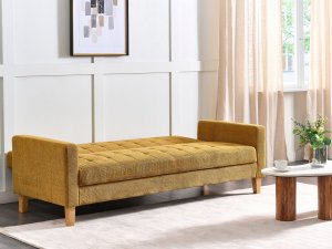 Beliani Sofa rozkładana żółta VEHKOO 4