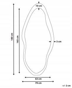 Beliani Lustro ścienne 180 cm Czarny BLET 3