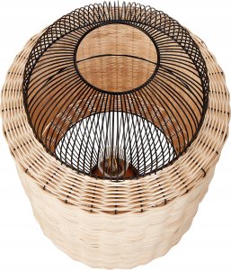 Lampa stołowa Beliani Lampa stołowa rattanowa z czarnym TANGANYIKA 5