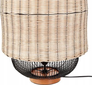 Lampa stołowa Beliani Lampa stołowa rattanowa z czarnym TANGANYIKA 7