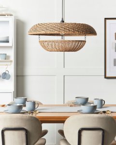 Lampa wisząca Beliani Pleciona lampa wisząca naturalna KIDEPO 4