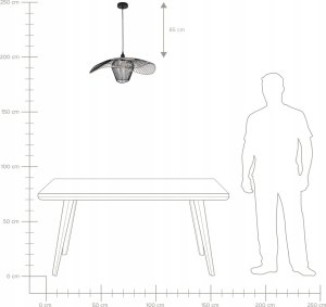 Lampa wisząca Beliani Lampa wisząca czarna LUNGA 9
