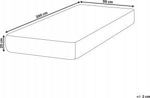 Beliani Materac kieszeniowy 90 x 200 cm Twardy FLUFFY 3