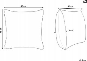 Beliani Zestaw 2 poduszek Tuftowany Jasnobrązowy RAKYA 45 x 45 cm 3