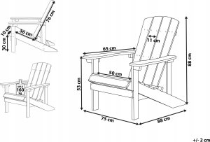 Beliani Krzesło ogrodowe MDF Purpurowy ADIRONDACK 3