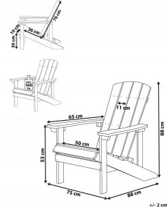 Beliani Krzesło ogrodowe MDF Purpurowy ADIRONDACK 9
