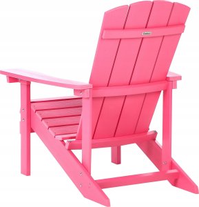 Beliani Krzesło ogrodowe MDF Różowy ADIRONDACK 5