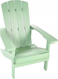 Beliani Krzesło ogrodowe MDF Jasnozielony ADIRONDACK 6