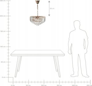 Lampa wisząca Beliani Żyrandol kryształowy ⌀ 49 cm złoty ACHEIRO 8