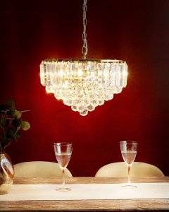 Lampa wisząca Beliani Żyrandol kryształowy ⌀ 40 cm złoty ACHEIRO 2