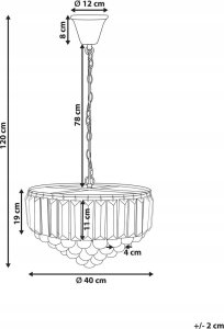 Lampa wisząca Beliani Żyrandol kryształowy ⌀ 40 cm złoty ACHEIRO 3