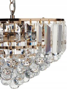 Lampa wisząca Beliani Żyrandol kryształowy ⌀ 40 cm złoty ACHEIRO 4