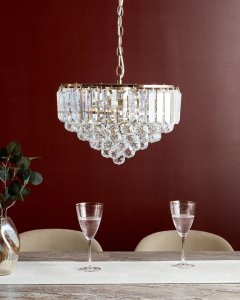 Lampa wisząca Beliani Żyrandol kryształowy ⌀ 40 cm złoty ACHEIRO 9