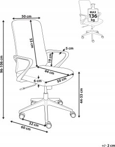 Krzesło biurowe Beliani Fotel biurowy Błękitny EXPERT 2