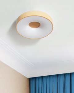 Lampa sufitowa Beliani Lampa sufitowa LED ze ściemniaczem metalowa jasne drewno BRAGOTO 4