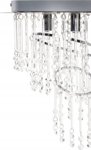 Lampa wisząca Beliani Żyrandol kryształowy ⌀ 35 cm srebrny ESMELLE 5