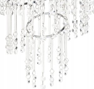 Lampa wisząca Beliani Żyrandol kryształowy ⌀ 35 cm srebrny ESMELLE 6