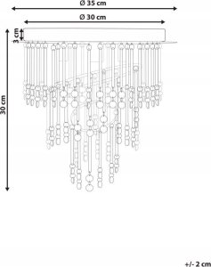 Lampa wisząca Beliani Żyrandol kryształowy ⌀ 35 cm srebrny ESMELLE 8