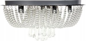 Lampa wisząca Beliani Żyrandol metalowy srebrny DORNAS 1