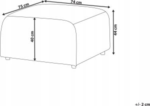 Beliani Otomana welurowa szara FALSTERBO 3