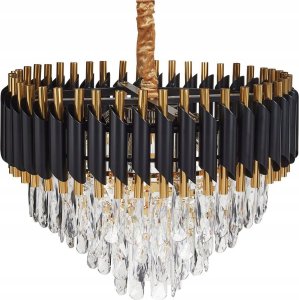 Lampa wisząca Beliani Żyrandol z kryształkami złoty ABELLAS 1