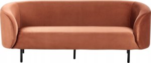 Sofa trzyosobowa welurowa pomarańczowa LOEN Lumarko! 1