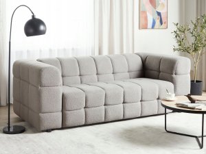 Beliani Sofa 3-osobowa boucle szara MULLOLA 2