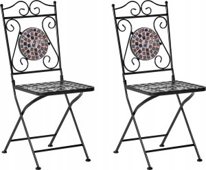 Beliani Krzesło ogrodowe Zestaw 2 Metal Czarny CARPINO 4