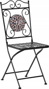 Beliani Krzesło ogrodowe Zestaw 2 Metal Czarny CARPINO 5