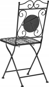 Beliani Krzesło ogrodowe Zestaw 2 Metal Czarny CARPINO 7