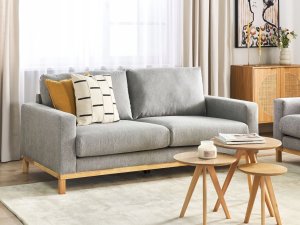 Beliani Sofa 2-osobowa szara SIGGARD 2