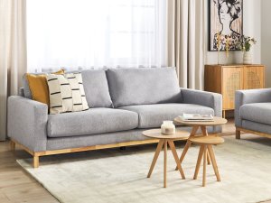 Beliani Sofa 3-osobowa szara SIGGARD 2