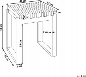 Beliani Stół ogrodowy 40 x 40 cm Drewno Jasne drewno BELLANO 3