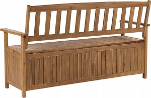 Beliani Ławka ogrodowa z poduszką Drewno 160 cm Beżowoszary SOVANA 7