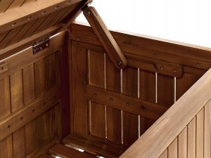 Beliani Ławka ogrodowa z poduszką Drewno 160 cm Beżowoszary SOVANA 10