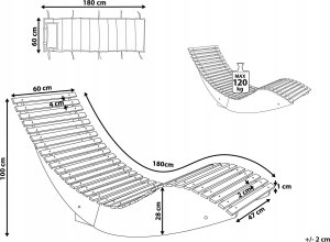 Beliani Leżak Drewno Złamana biel BRESCIA 3