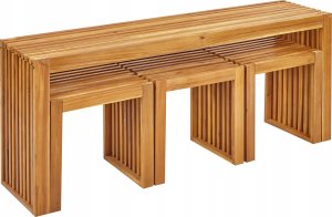 Beliani Zestaw jadalniany dla 3 osób Drewno Jasne drewno BELLANO 7