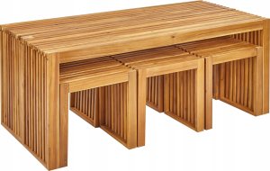 Beliani Zestaw jadalniany dla 6 osób Drewno Jasne drewno BELLANO 7