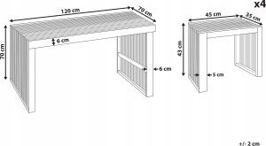 Beliani Zestaw jadalniany dla 4 osób Drewno Jasne drewno BELLANO 3