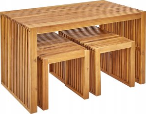 Beliani Zestaw jadalniany dla 4 osób Drewno Jasne drewno BELLANO 5