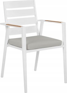 Beliani Krzesło ogrodowe Zestaw 4 Metal Szary TAVIANO 4
