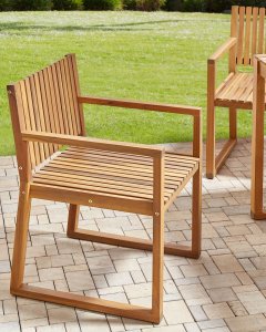 Beliani Krzesło ogrodowe Zestaw 2 Jasne drewno SASSARI II 2