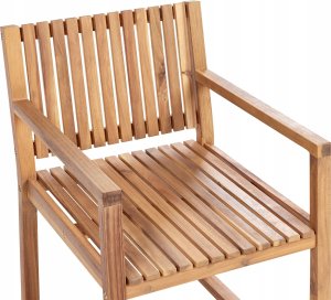 Beliani Krzesło ogrodowe Zestaw 2 Jasne drewno SASSARI II 7