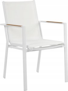Beliani Krzesło ogrodowe Zestaw 6 Metal Biały BUSSETO 4