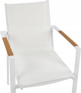 Beliani Krzesło ogrodowe Zestaw 6 Metal Biały BUSSETO 7