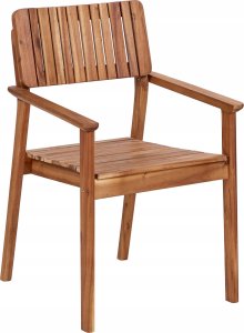 Beliani Krzesło ogrodowe Zestaw 4 Drewno Jasne drewno AGELLO 4