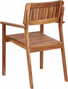 Beliani Krzesło ogrodowe Zestaw 4 Drewno Jasne drewno AGELLO 6