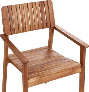 Beliani Krzesło ogrodowe Zestaw 4 Drewno Jasne drewno AGELLO 7